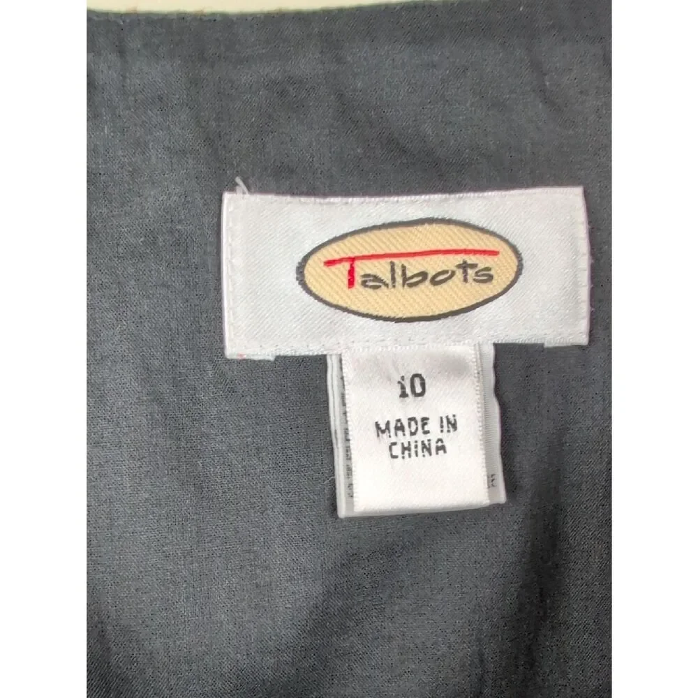 Talbot's Black Embroidered Starburst Cotton A-Line Skirt Size 10 Vintage